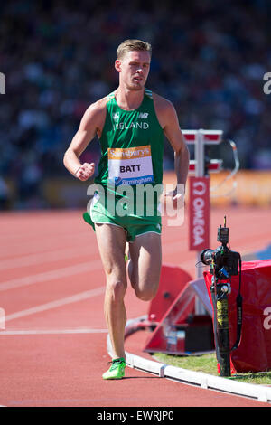 Kevin BATT, Männer 5000 m IAAF Diamond League 2015, Alexander Stadium, Birmingham, UK, 7. Juni 2015. Stockfoto