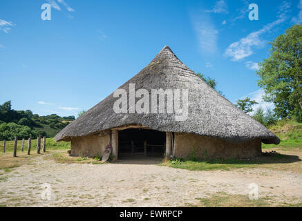 Castell Henllys Eisenzeit Dorf und Hill Fort in Pembrokeshire, South Wales Stockfoto