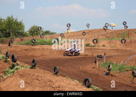 Aktion, Motorräder und Motocross Stunts und Sprünge Stockfoto