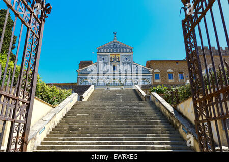 Basilika San Miniato al Monte in Florenz, Italien Stockfoto