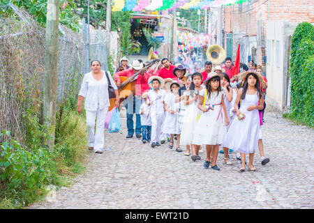 Teilnehmer bei den Festspielen von Valle del Maiz in San Miguel de Allende, Mexiko Stockfoto