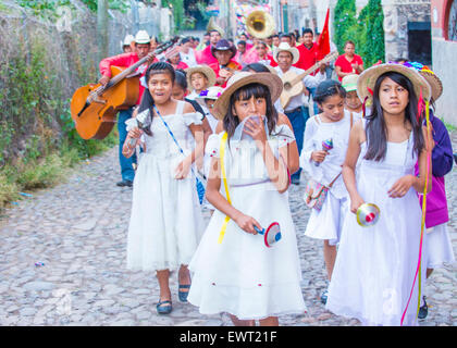 Teilnehmer bei den Festspielen von Valle del Maiz in San Miguel de Allende, Mexiko Stockfoto