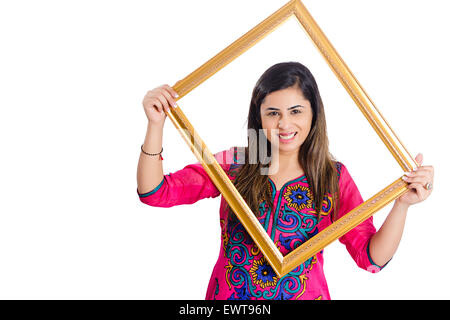 1 indische Frau Frame Fotografie Stockfoto
