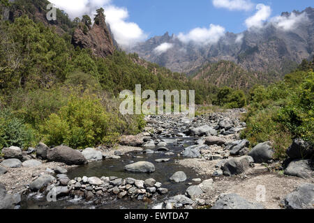 Rio Taburiente Caldera de Taburiente National Park, La Palma, Kanarische Inseln, Spanien Stockfoto