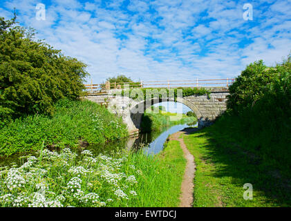 Brücke über die Glasson Zweig des Lancaster-Kanals, in der Nähe von Glasson Dock, Lancashire, England UK Stockfoto