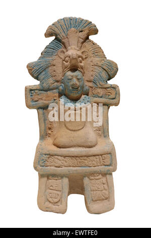 Abbildung eines Herrschers, Keramik Halbinsel Yucatán, Mexiko späten klassischen Periode (600-900 n. Chr.) Stockfoto