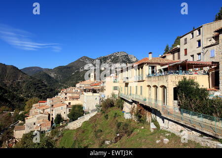 Das hochgelegene Dorf Sainte Agnes, Côte d ' Azur Stockfoto