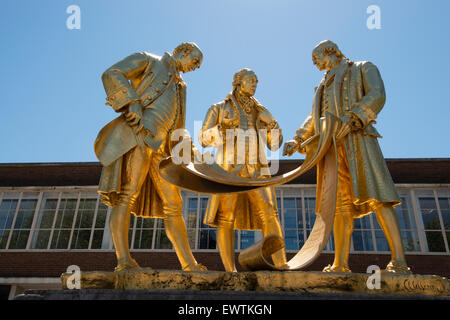 Statue von Boulton, Watt und Murdoch in Birmingham City, West Midlands England UK Stockfoto