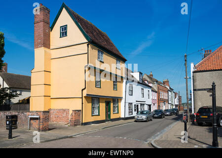 Mittelalterlichen Häusern auf des Königs Kopf Street, Harwich, Essex, England, Vereinigtes Königreich Stockfoto