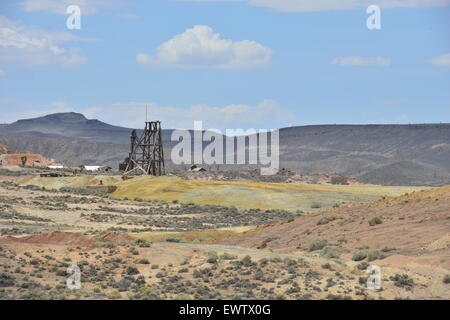 Goldfield, Nevada Goldbergbau Altstadt, wo das Gold in der ersten Hälfte des 20. Jahrhunderts beendet Stockfoto