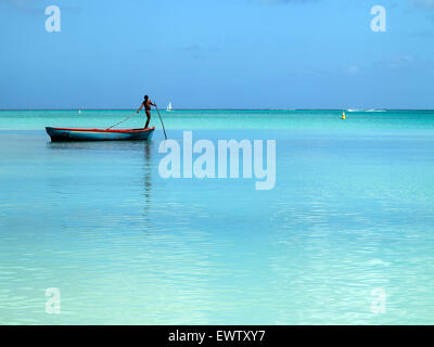 L ' Homme À la Viermastbark Strand Mont Choisy Ile Maurice Stockfoto