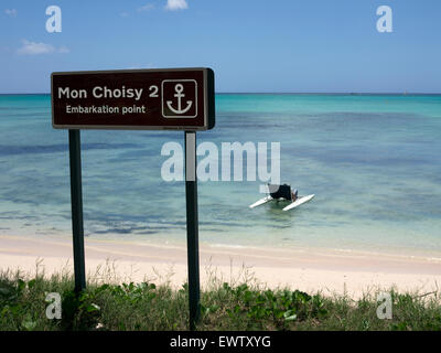 Strand Mont Choisy Ile Maurice Stockfoto