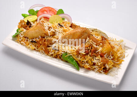 Spicy Chicken Biryani Stockfoto