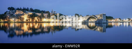 Avignon, Pont St. Benezet, Brücke, Palais Des Papes, Bouche du Rhone, Frankreich Stockfoto