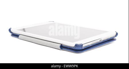 Weiße Tablette in ein blaues Cover Stockfoto