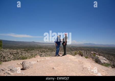 Feier an der Spitze der Mesa an Kasha-Katuwe National Monument New Mexico - USA Stockfoto