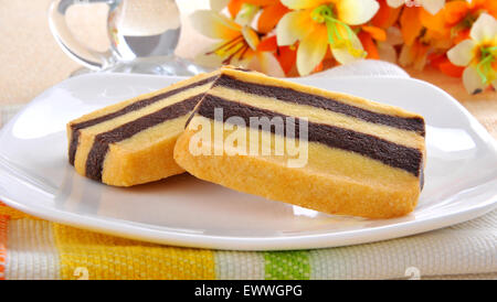 Traditionelle Shortbread mit Schokolade Streifen - 8 Stockfoto