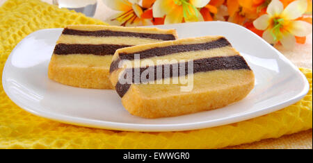 Traditionelle Shortbread mit Schokolade-Streifen - 5 Stockfoto