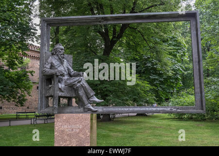 Jan Matejko Denkmal, die Planty Gärten, Krakau, Polen Stockfoto