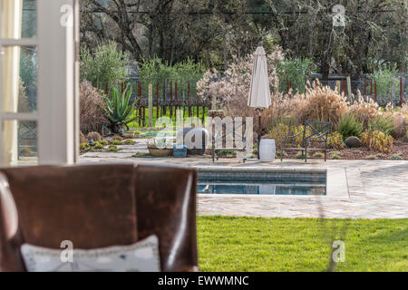 Terrasse Wellness zu Hause in Napa Valley, Kalifornien Stockfoto