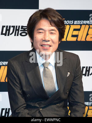 Oh Dal-Su, 1. Juli 2015: südkoreanischer Schauspieler Oh Dal-Su besucht eine Präsentation des koreanischen Films, "Veteran" in Seoul, Südkorea. © Lee Jae-Won/AFLO/Alamy Live-Nachrichten Stockfoto