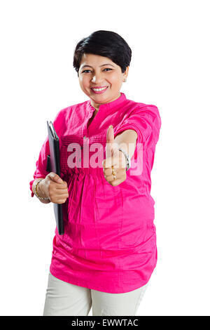 1 indische Business Frau Thumbs Up anzeigen Stockfoto