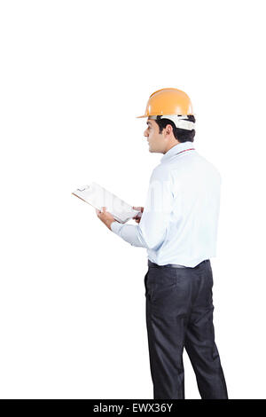 1 Indischer Architekt Mann Zwischenablage arbeiten Stockfoto