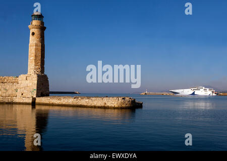 Kreta Rethymno Leuchtturm, Kreta Griechenland Stockfoto