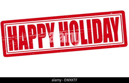 Stempel mit Text happy Holiday in Abbildung Stockfoto