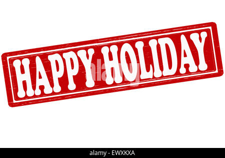 Stempel mit Text happy Holiday in Abbildung Stockfoto