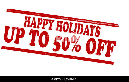 Stempel mit Text Happy Holidays in Abbildung Stockfoto