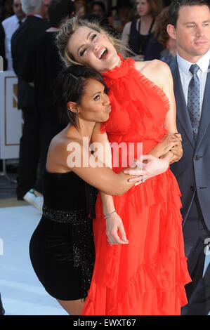 Besuchen Sie die Europäische Premiere von Magic Mike XXL im Vue West End in London, England, Amber Heard, Channing Tatum und Jada Pinkett-Smith. © Paul Treadway Stockfoto