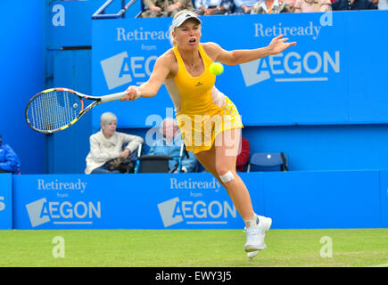 Caroline Wozniacki (Dänemark) spielen bei den Aegon International in Eastbourne, 2015 Stockfoto