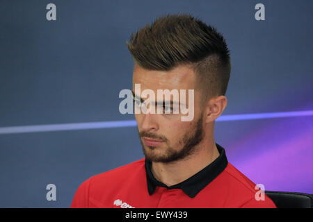 Silverstone, Northants, Großbritannien. 2. Juli 2015. F1 Grand Prix von Großbritannien. Treiber-Pressekonferenz. Manor Marussia F1 Team Pilot William Stevens Credit: Action Plus Sport/Alamy Live News Stockfoto