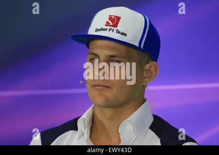 Silverstone, Northants, Großbritannien. 2. Juli 2015. F1 Grand Prix von Großbritannien. Treiber-Pressekonferenz. Sauber F1 Team Fahrer Marcus Ericsson Credit: Action Plus Sport/Alamy Live News Stockfoto