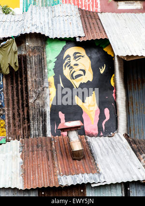 Trenchtown mit Bob Marley bei Glastonbury Festival UK Stockfoto