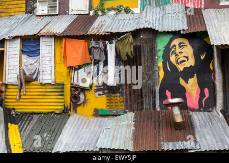 Trenchtown mit Bob Marley bei Glastonbury Festival UK Stockfoto