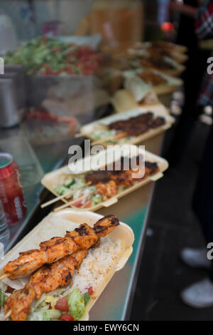 Allgemeine Ansichtsbilder von Camden Lock Lebensmittelmarkt. Stockfoto