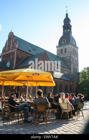 Dom zu Riga, die evangelischen Dom von Riga ist. Die größte mittelalterliche Kirche in den baltischen Staaten bekannt es häufig in Stockfoto