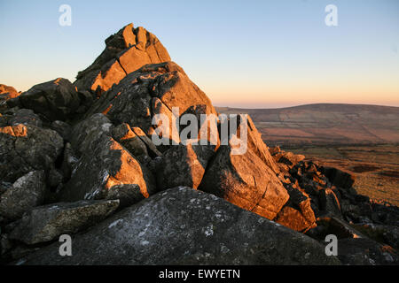 Auf den Preseli-Bergen bei Carn Meini. Es war von diesem genau an der Stelle, die die Blausteine von Stonehenge stammt. Einer abgelegenen Gegend Stockfoto