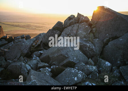 Auf den Preseli-Bergen bei Carn Meini. Es war von diesem genau an der Stelle, die die Blausteine von Stonehenge stammt. Einer abgelegenen Gegend Stockfoto