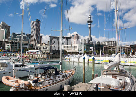 Viaduct Basin, Yachthafen, Hafen. Auckland, Neuseeland Stockfoto