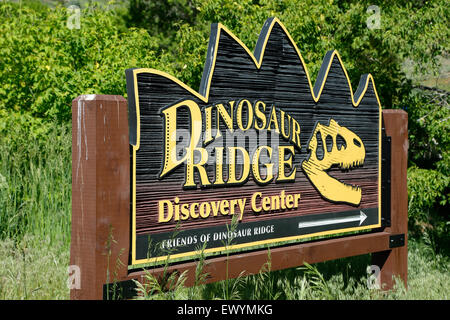 Zeichen, Dinosaur Ridge Discovery Center, Morrison, Colorado USA Stockfoto