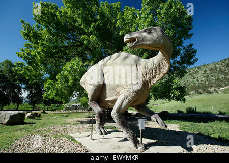 Modell von Iguanodon Dinosaurier, Dinosaurier Ridge Visitor Center, Morrison, Colorado USA Stockfoto