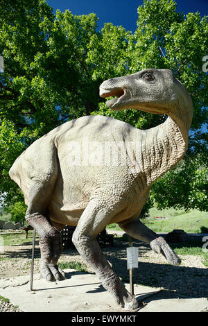 Modell von Iguanodon Dinosaurier, Dinosaurier Ridge Visitor Center, Morrison, Colorado USA Stockfoto