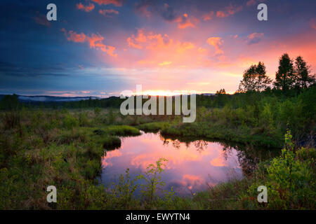 Sunrise Reflexion in einem See Stockfoto