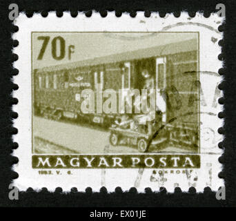Ungarn - ca. 1963: Eine Briefmarke gedruckt in Ungarn zeigt Transport ca. 1963 Stockfoto