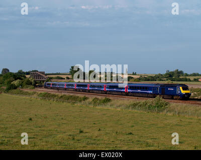 First Great Western Zug auf den Somerset Levels, UK Stockfoto