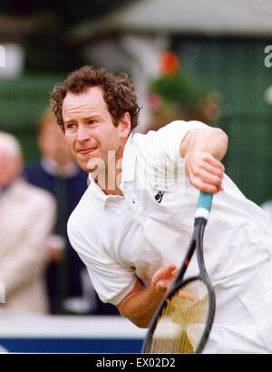 1991 im nördlichen Lawn Tennis Club - Herren Einzel Manchester offen gehalten. John McEnroe in Aktion. Juni 1991. Stockfoto