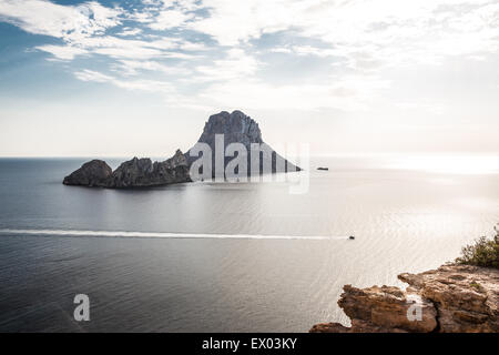 Blick auf El Vedra Insel, Ibiza, Spanien Stockfoto